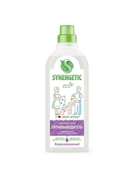 Пятновыводитель д/одежды SYNERGETIC, гипоаллерг., б/запаха, 1л