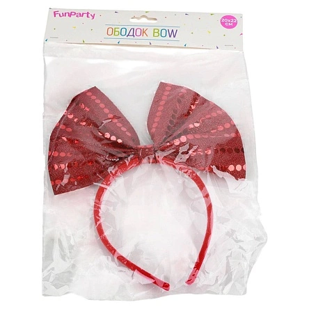 Ободок "Bow", Fun Party, 20*22 см (KRE260126091)