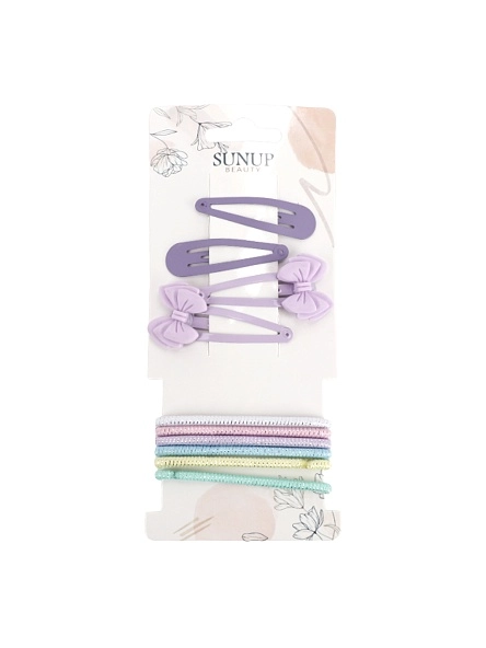 Набор аксессуаров для волос "Яркий микс", 10 шт: резинка, 4,5 см, 6 шт; заколка, 5 см, 4 шт
