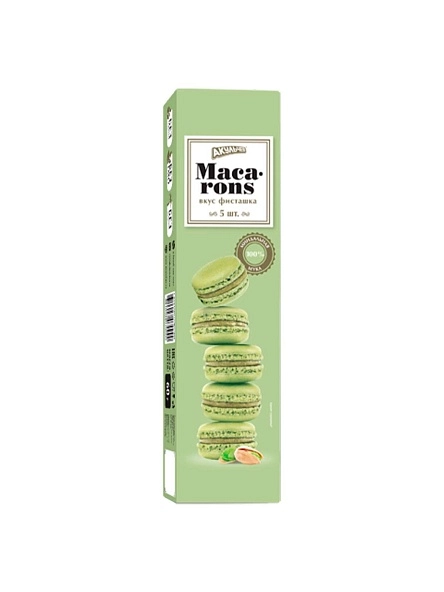 Пирожное миндальное Макарон со вкусом фисташки 60г