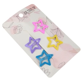 Набор заколок для волос "Colorful stars", 4 шт., 3,2 см (KRE25910098)