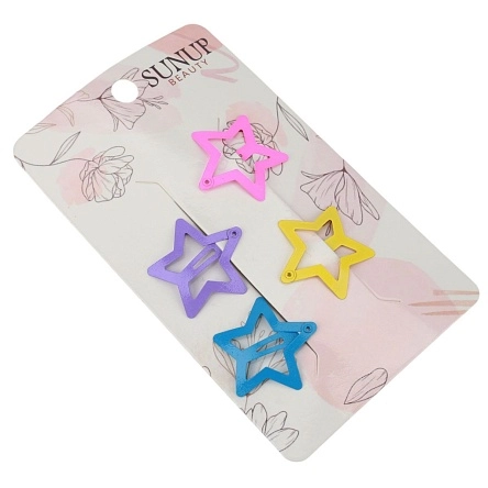 Набор заколок для волос "Colorful stars", 4 шт., 3,2 см (KRE25910098)