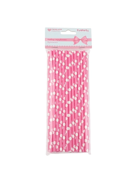 Набор трубочек бумажных "Candy pink", 25 шт  (PD1077)