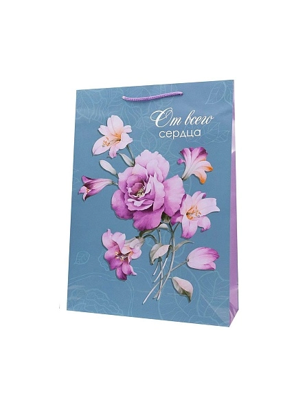 Пакет подарочный глянц. "От сердца", 32,4х44,5х10,2 см