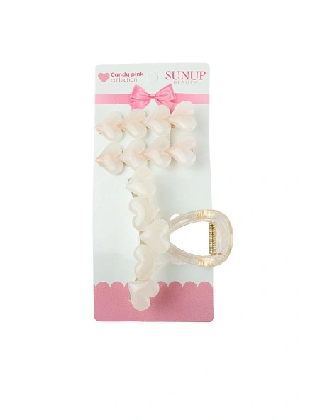 Набор для волос "Candy Pink", крабик + заколки (2 шт) (PK1359)