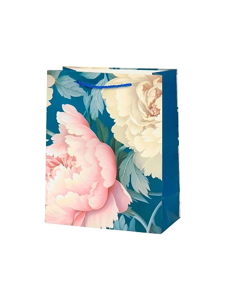Пакет подарочный "Пионы", 32*26*12 см