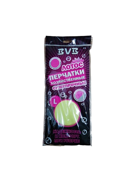 Перчатки хоз. латексные "ЛОТОС", р-р L