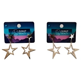 Серьги"Stars, moon, sky", ТМ Sunup beauty, 4,2 см (ML-3003)