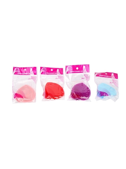 Щетка для умывания на присоске, силикон, 8x4см, 3 цвета (DX-627)