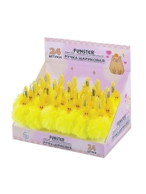 Ручка с пушистой подвеской шариковая FUNSTER, СИНЯЯ, узел 0,7мм, 144523