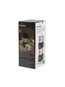 Набор кружек на подставке "Coffee time", 270 мл,  4 шт (PK1391)