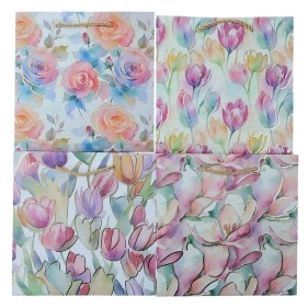 Пакет подарочный "Watercolor flowers", Fun party, 20*20*10 см (MO-280)