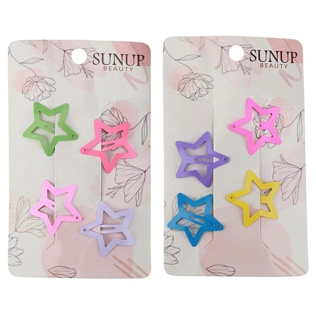 Набор заколок для волос "Colorful stars", 4 шт., 3,2 см (KRE25910098)