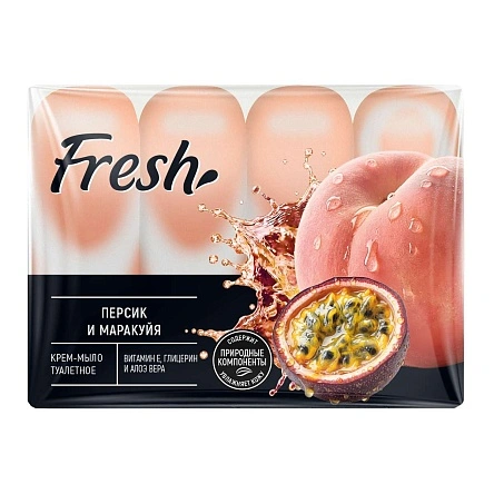 Крем-мыло туалетное Fresh Персик и маракуйя 4х75г 