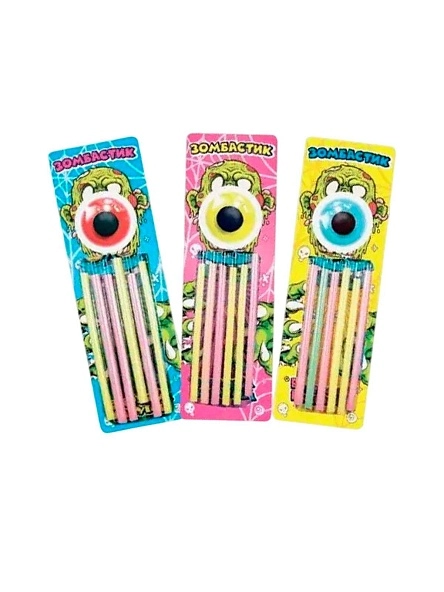 сахарная конфета, жевательный мармелад Весёлый напугай (Зомбастик; глаз), 13г