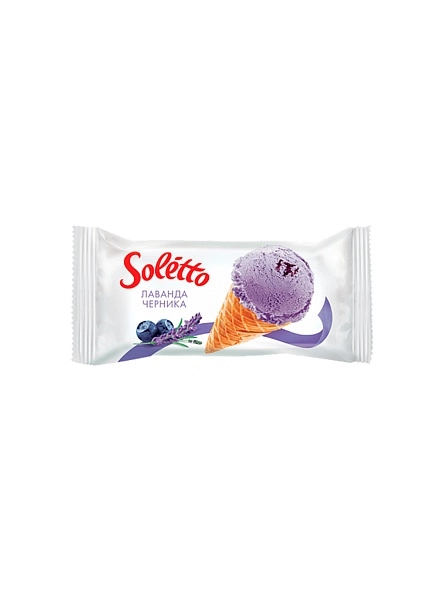 Мороженое сливочное ''SOLETTO CLASSICO LAVANDA MIRTILLO ЛАВАНДА ЧЕРНИКА'' 75г