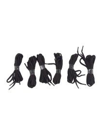 Шнурки для обуви 6 пар, длина 1м, черные 