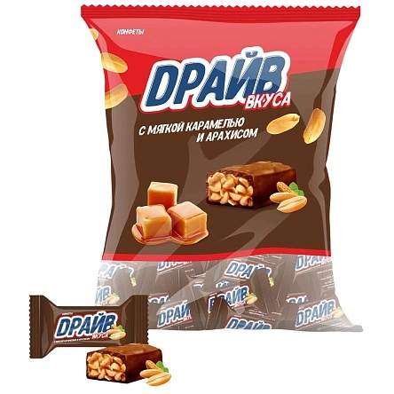 Конфеты "Драйв вкуса" с мягкой карам. и арах., 500гр