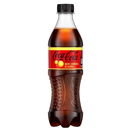 Напиток безалкогольный газированный "Кока-Кола" без сахара со вкусом лимона и лайма", 0,50л
