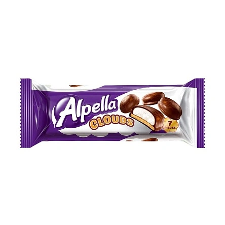 Alpella Clouds  печенье c маршмэллоу покрытое глазурью 175гр