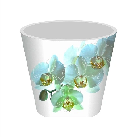 Горшок для цветов London Orchid Deco, D 160 мм, 1,6 л, белая орхидея