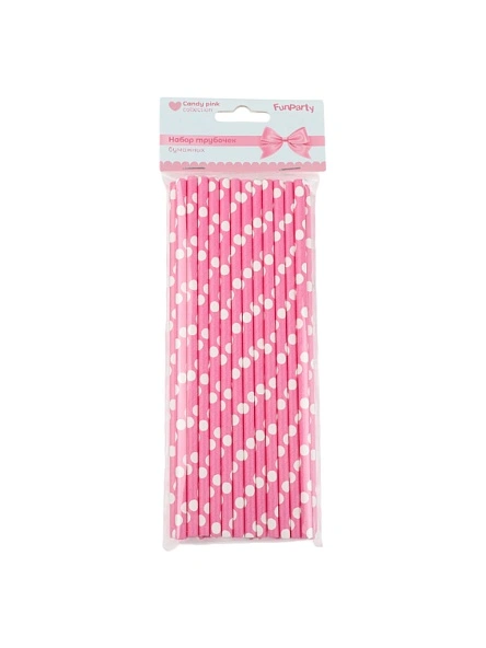 Набор трубочек бумажных "Candy pink", 25 шт  (PD1077)