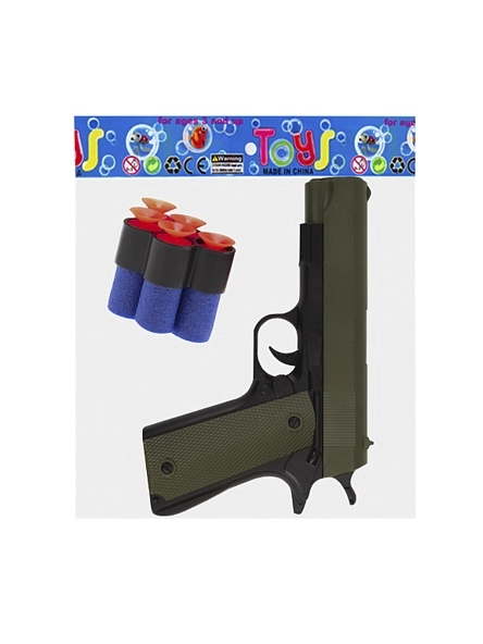 Пистолет зеленый "Точное попадание" (пули 5 шт.,в пак..) (20x14 cм) ( Арт. 2307066)