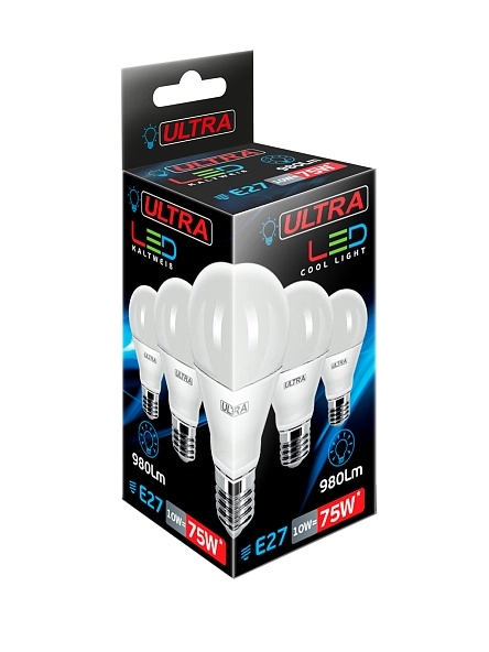 Лампа светодиодная LED  A60-10W-E27-4000K