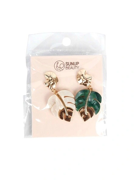 Серьги "Green vibes", 5,5 см (PZ121)