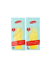 Перчатки хоз. Латексные "Чистюлино" (р.M,L)