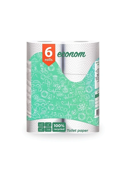 Бумага туалетная "Econom" (1*6 рул.) 2-х сл.