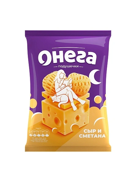  Сырные подушечки "Онега" снеки со вкусом сметана с сыром , 70г
