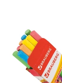 Мел цветной "BRAUBERG" Антипыль, 10шт, круглый