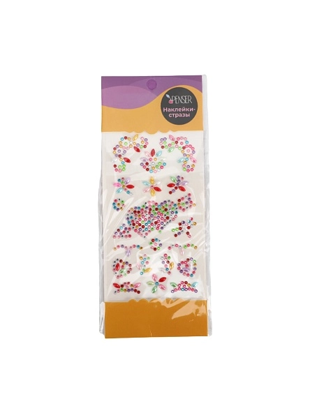Наклейки-стразы декоративные, 16*9 cм (PK444)