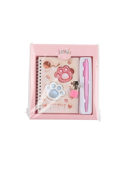 Набор подарочный "По следам лапок" (ручка+блокнот для записей), микс дизайнов (артикул XRE25070103)