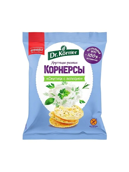 Продукт хруст. Зерн. Корнерсы рисов. «Сметана и зелень» 40гр.