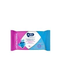 Салфетки влажные антибактериальные AURA TROPIC COCKTAIL, 15шт