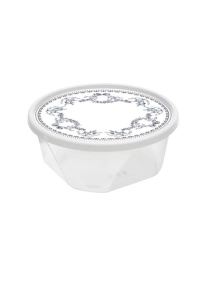 Контейнер для продуктов круглый 1,4л с декором "L'amour" (белый)