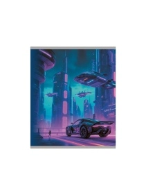 Тетрадь общая (скоба), ф.170х205мм, клетка, 48л., 4+0, СЛ, з.№587-25, серия Cyberpank