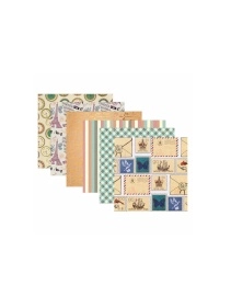 Бумага для скрапбукинга и декора "ОСТРОВ СОКРОВИЩ" Винтаж, цвет.рисов.бумага, 15*15см, самокл, 12л, 