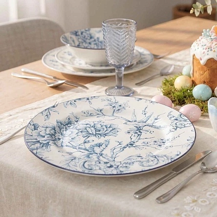 Тарелка обеденная "Blue garden", 23см