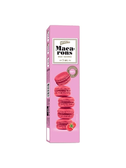 Пирожное миндальное со сбивным кремом "Макарон" со вкусом малины 60г