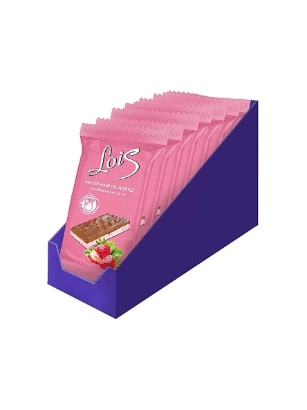 Кондитер. плитка. «LOIS» с клубничной нугой  80 г