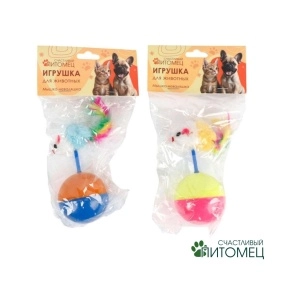 Игрушка для животных "Мышка-неваляшка", 5,5*10 см (PZ088)