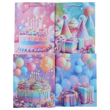 Пакет подарочный "Birthday", Fun Party, 18*23*10 см (MO-523)