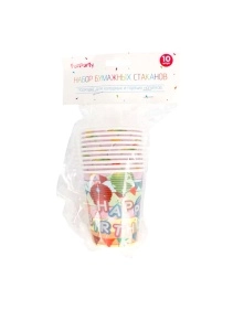 Набор бумажных стаканов "Вечеринка", 10 шт., 250 мл (PI0018)