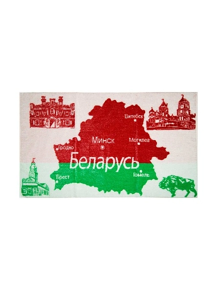 Полотенце махровое 50*90 Privilea рис.Беларусь цвет-красно-зеленый1с