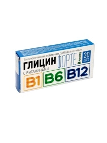 БАД «Глицин форте с витаминами В1, В6, В12» табл. 600мг
