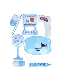 Игровой набор "Юный доктор"(7 дет.,мини куколка 9х4,5 см, цвет микс, в пакете) ( Арт. Y20118003)