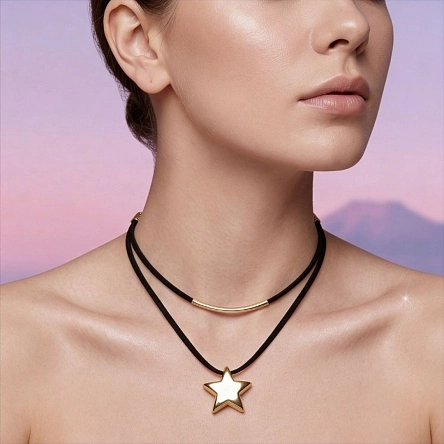 Колье-чокер "Stars, moon, sky", ТМ Sunup beauty, 40+5 см, микс (ML-2995)